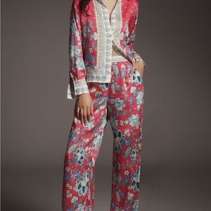 Maeve Pink Wide-Leg Pants and blouse (selling together!)